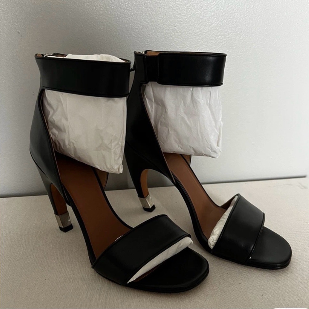 Givenchy Black Leather Ankle Strap Leather